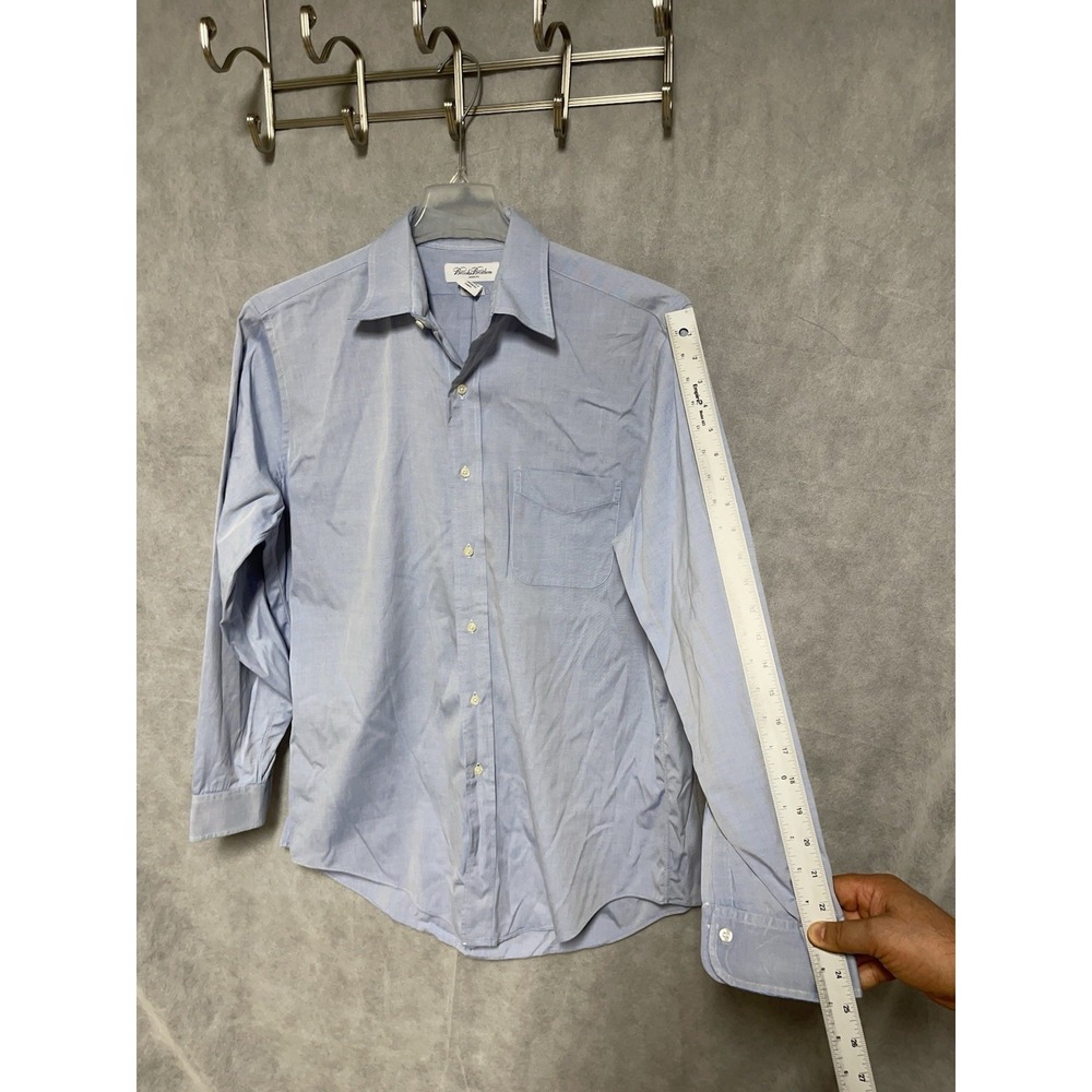 Brooks Brothers Shirt Men's L Blue Makers Button Up Academia Casual Hybrid 16-33 - Picture 6 of 9